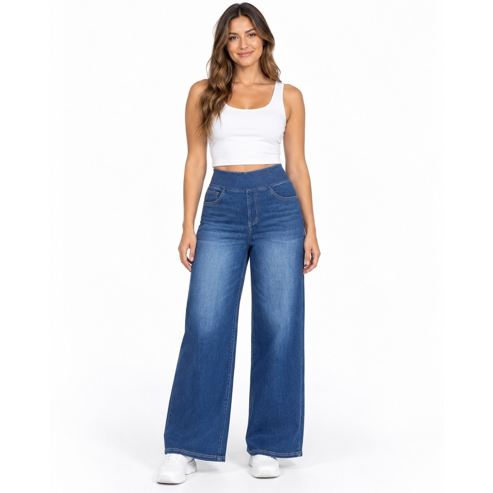 Halara Wide Leg Denim Jeans Size Medium Petite